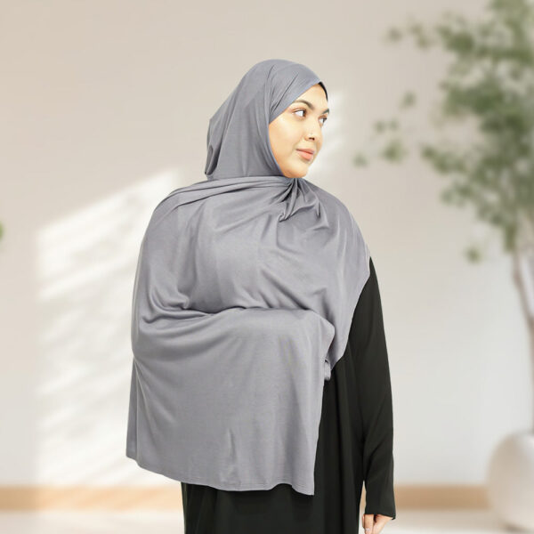 Deluxe Quality Egyptian Jersey Hijab - Grey