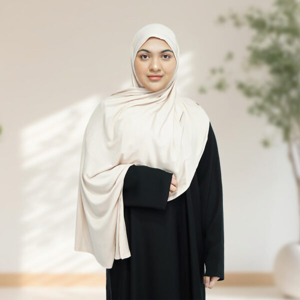 Deluxe Quality Egyptian Jersey Hijab - Off White - Image 2