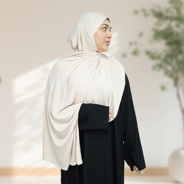 Deluxe Quality Egyptian Jersey Hijab - Off White - Image 3