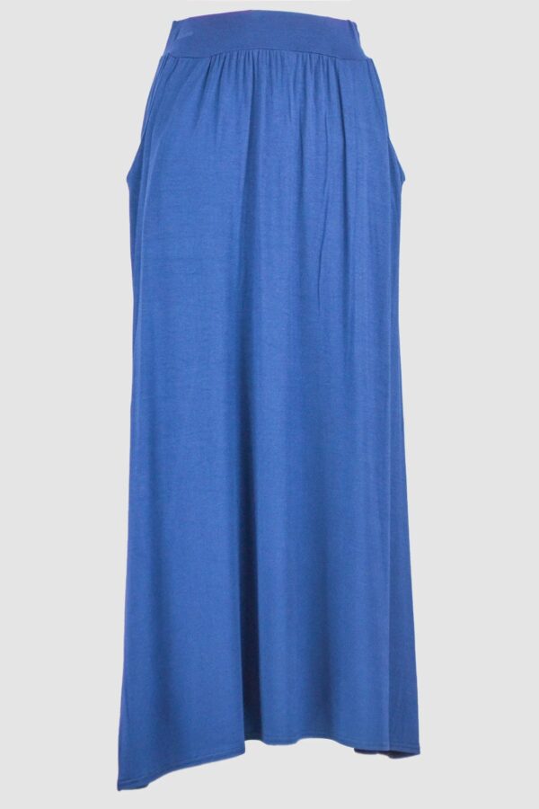 Blue Jersey Skirt With Pockets